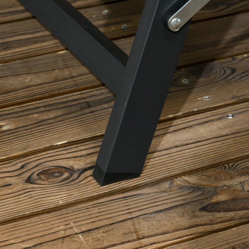 Outsunny Set 2 Lettini Sdraio Reclinabili, in Alluminio e Tessuto Traspirante, 66x165x102 cm, Blu e Nero