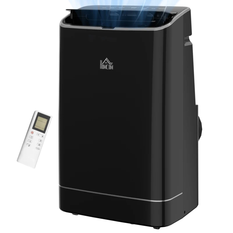 HOMCOM 14000 BTU Mobile Air Conditioner, 35m², Smart Home WiFi, with Dehumidifier, Fan, 24H Timer, Window Kit, Black