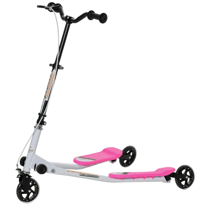 HOMCOM 3 Wheels Foldable Scooter Tri Slider Winged Push Motion