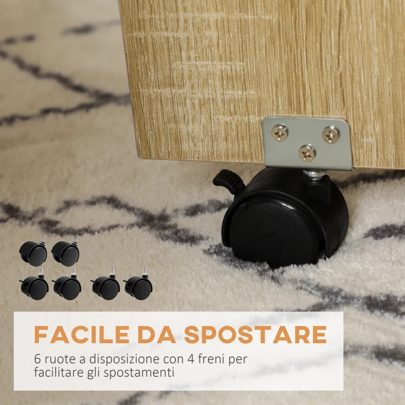 HOMCOM Set Tavolo e Sedie 5 Pezzi in Truciolato, Tavolo Rotondo con 2 Ripiani Aperti e 4 Sgabelli Moderni