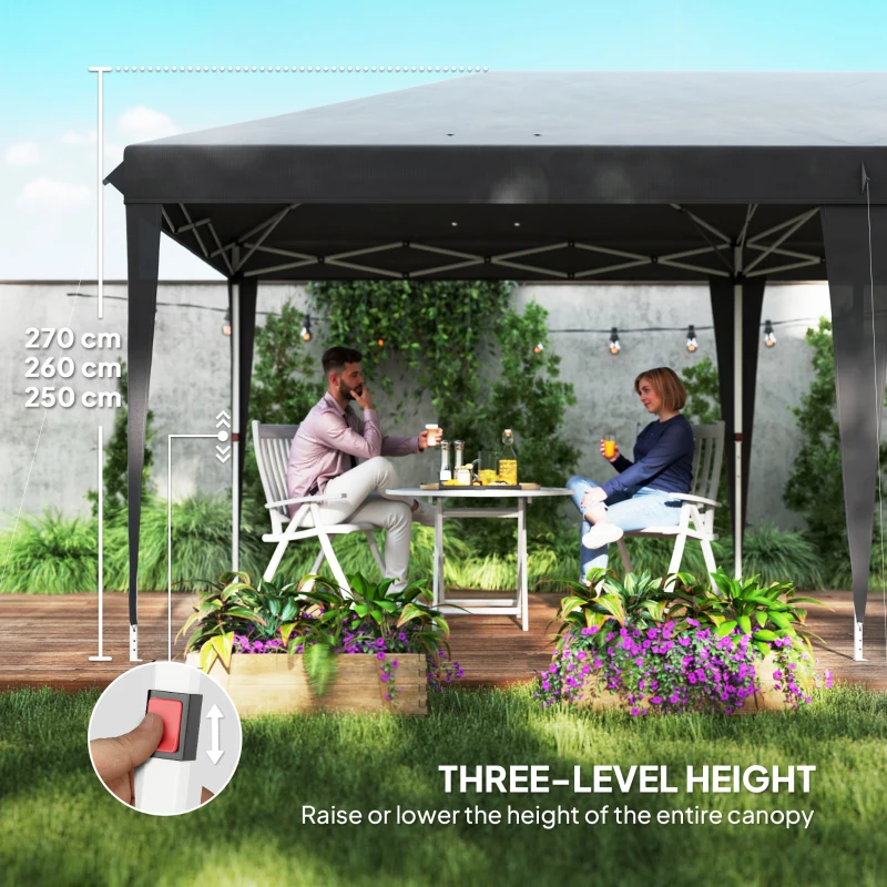 Outsunny 6 x 3 m Pop-Up Steel Frame Gazebo Grey(m-5)
