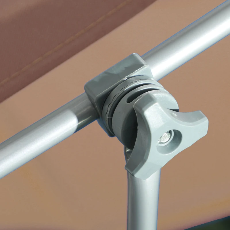 Outsunny Sun Lounger, with Adjustable Face Canopy - Brown