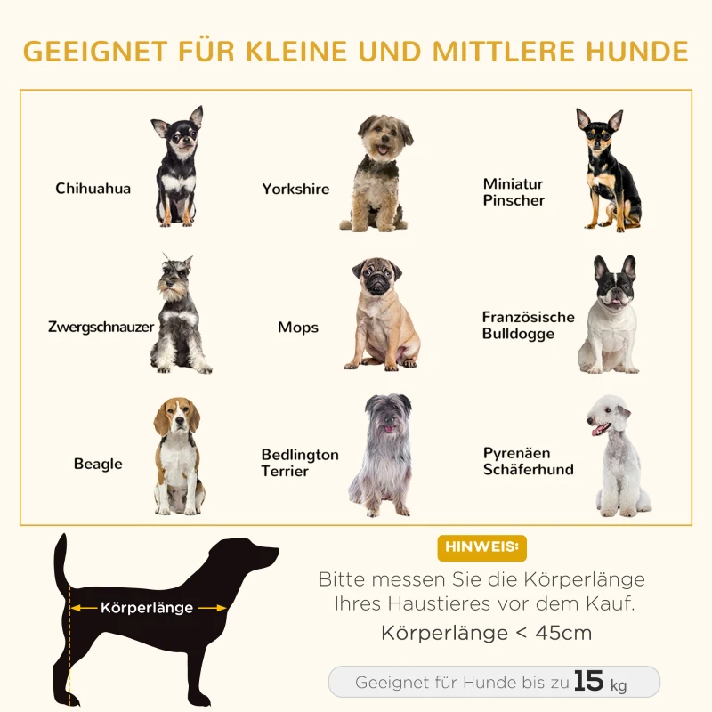 Pawhut Haustiersofa Hundematte Katzensofa Hundecouch Hundebett mit Kissen Indoor modernes Sofa für kleine und mittelgroße Hundesofa weich gepolstert waschbarer Bezug Kiefernholz Grau 80 x 55 x 23 cm