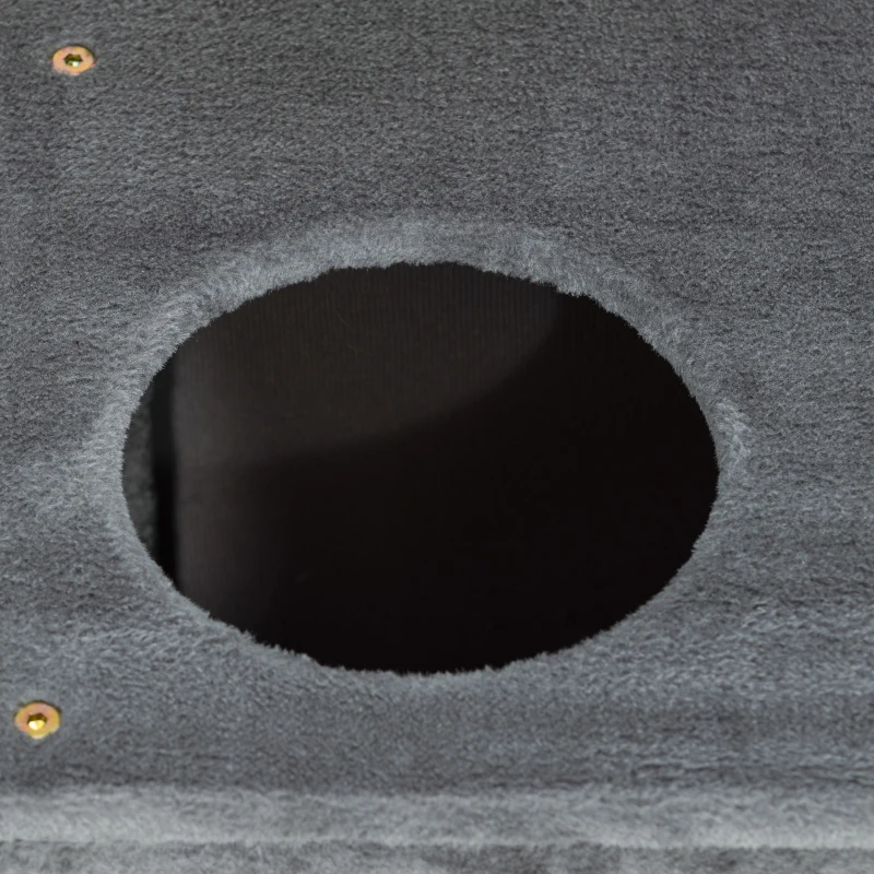 PawHut Katzenbaum für den Innenbereich, 111 cm, Kratzbaum mit Katzenbett, Sisal-Kratzpfosten, Spielball, Sprungplattform, Grau