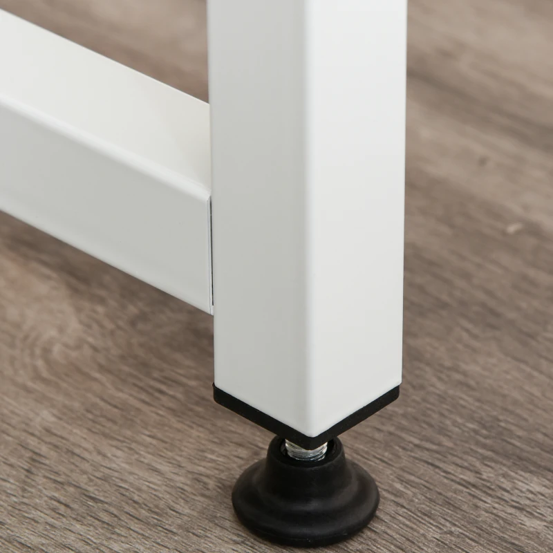 HOMCOM Computer Desk with Storage Shelf, 120 x 60cm Home Office Desk with Metal Frame, Study Table, Easy Assembly, Oak