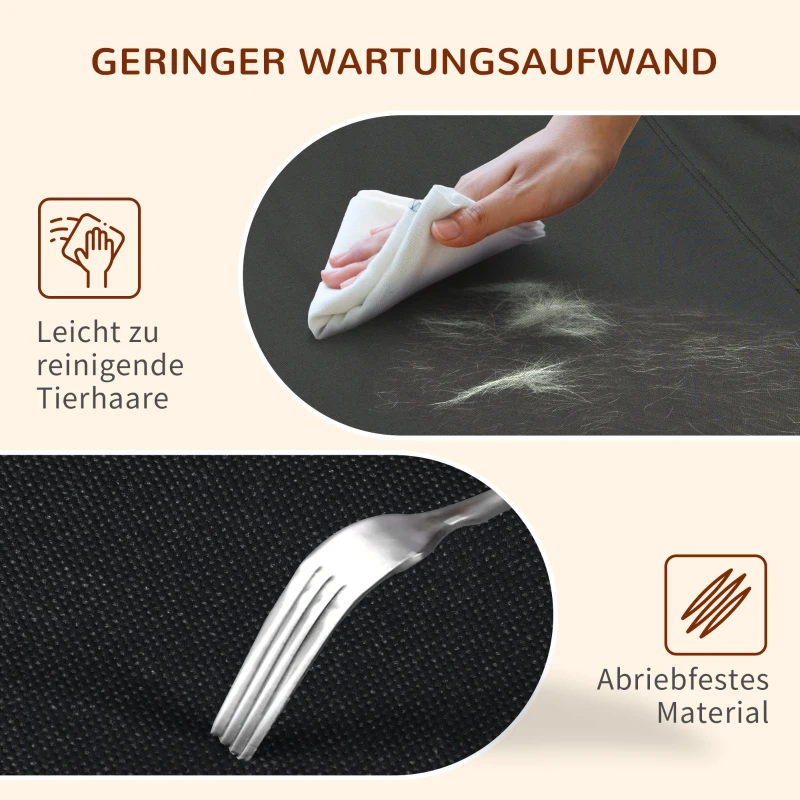 PawHut Erhöhtes Hundebett Hundeliege Haustierbett Schlafplatz Hundesofa Hundebett mit Kissen im Innen- und Außenbereich Netzstoff Schwarz+Hellgrau 120 x 80 x 30 cm