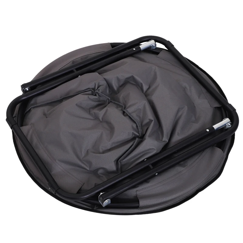 Outsunny Campingstuhl Faltbar Campingsessel mit Lehne, Klappstuhl bis 120kg, gepolstert Moonchair Extra Breit, Faltsessel Outdoor Stuhl für Garten, Balkon, Camping, Grau