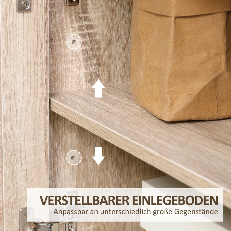 HOMCOM Nachttisch im Boho-Stil, Nachtkasten, Wienergeflecht-Optik, Natur