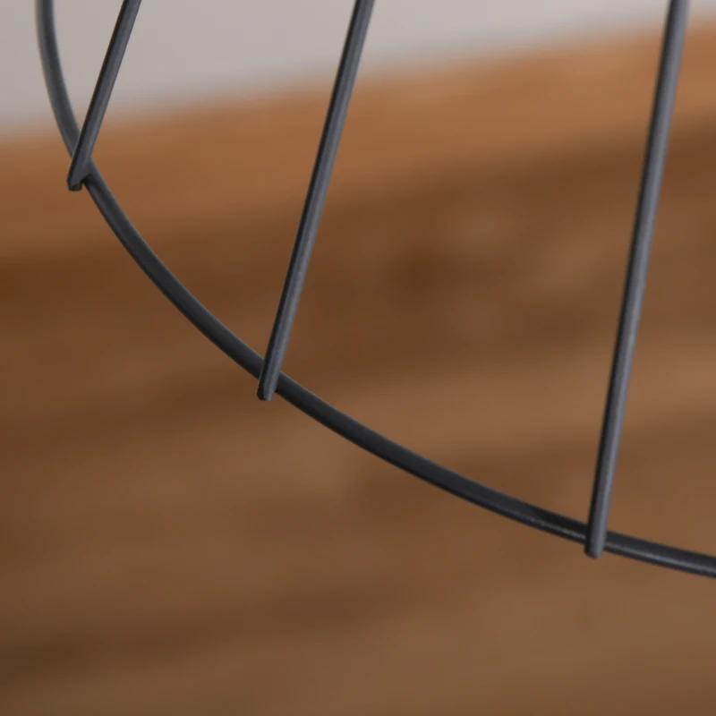 HOMCOM Lampadaire lampe à pied design élégant en métal avec décoration en rotin idéal pour maison bureau restaurant et café 44 x 34 x 154 cm noir