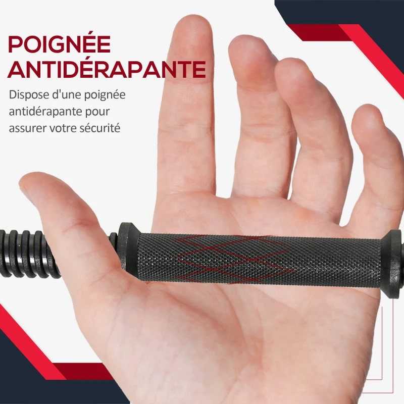HOMCOM Ensemble d'haltères Courtes Total 20 Kg - Dumbbell Paires -Poids réglable - Barres incluses - Entraînement Musculaire & haltérophilie - Acier HDPE Noir