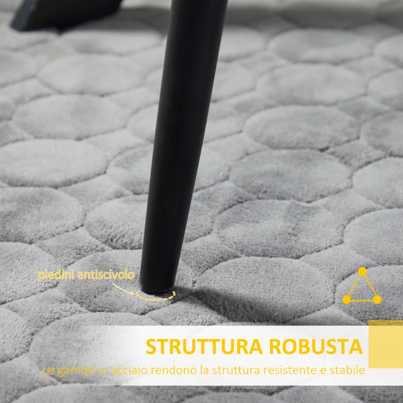 HOMCOM Set 2 Sedie da Cucina Imbottite con Gambe in Acciaio e Design Salvaspazio, 43x58x90 cm