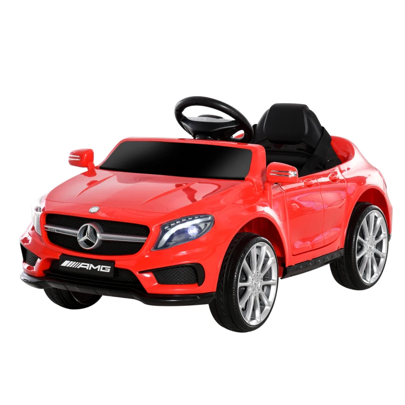 HOMCOM Macchina Elettrica per Bambini 3+ Anni Mercedes GLA con Telecomando, Fari LED e Musica, Rosso