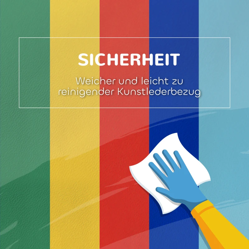 HOMCOM Softbausteine, Kletter- und Krabbelspielzeug, Kunstleder, EPE-Schaumstoff, Mehrfarbig, Verschiedene Formen(m-6)