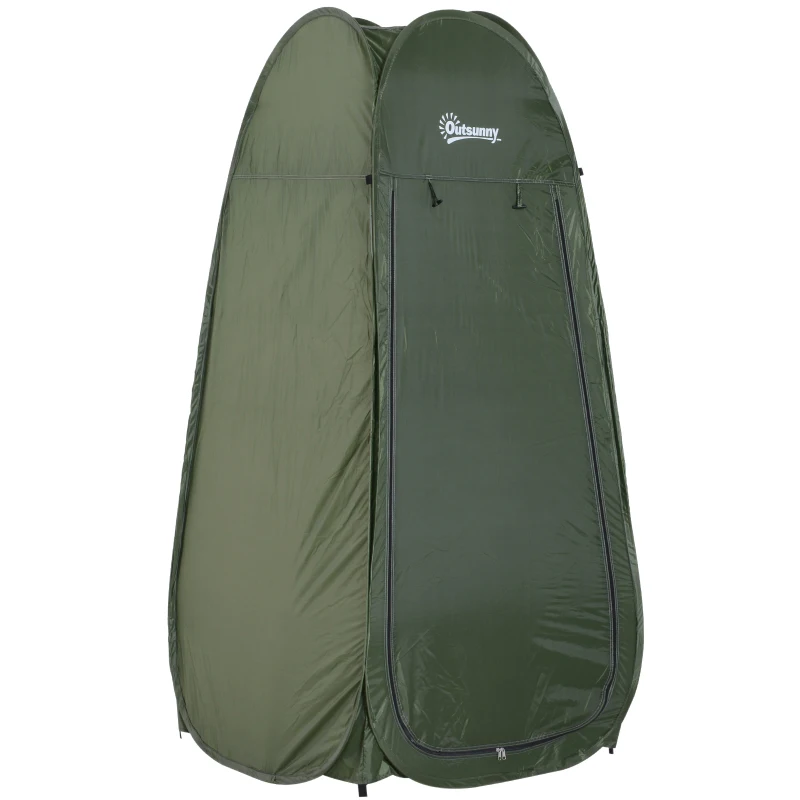 Outsunny Tenda da Doccia Pop Up Impermeabile in Poliestere e Plastica, 100x100x185 cm, Verde Militare