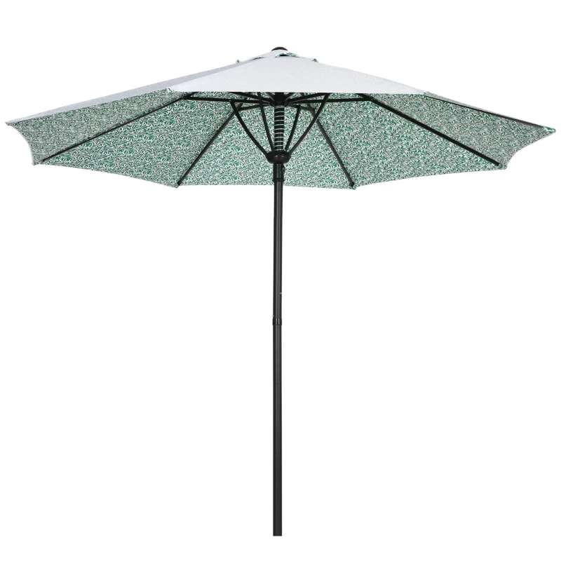 Outsunny Ombrellone da Giardino 3x2.5 m in Metallo a 2 Sezioni con 8 Stecche e Copertura in Poliestere