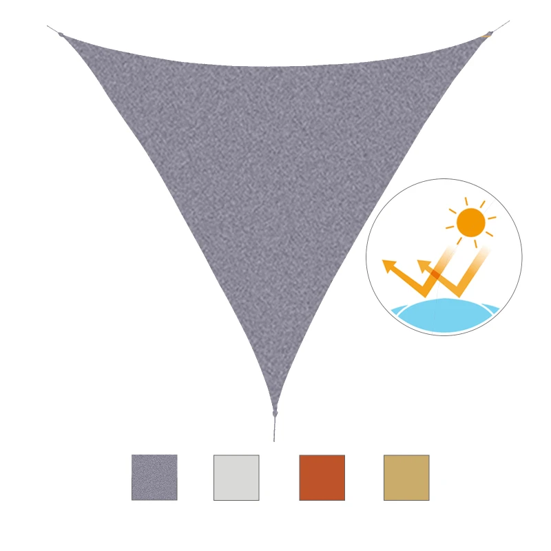 Outsunny Toldo Vela Triangular 5x5x5 m Vela de Sombra para Jardín Patio Terraza Poliéster Anti UV Color Gris
