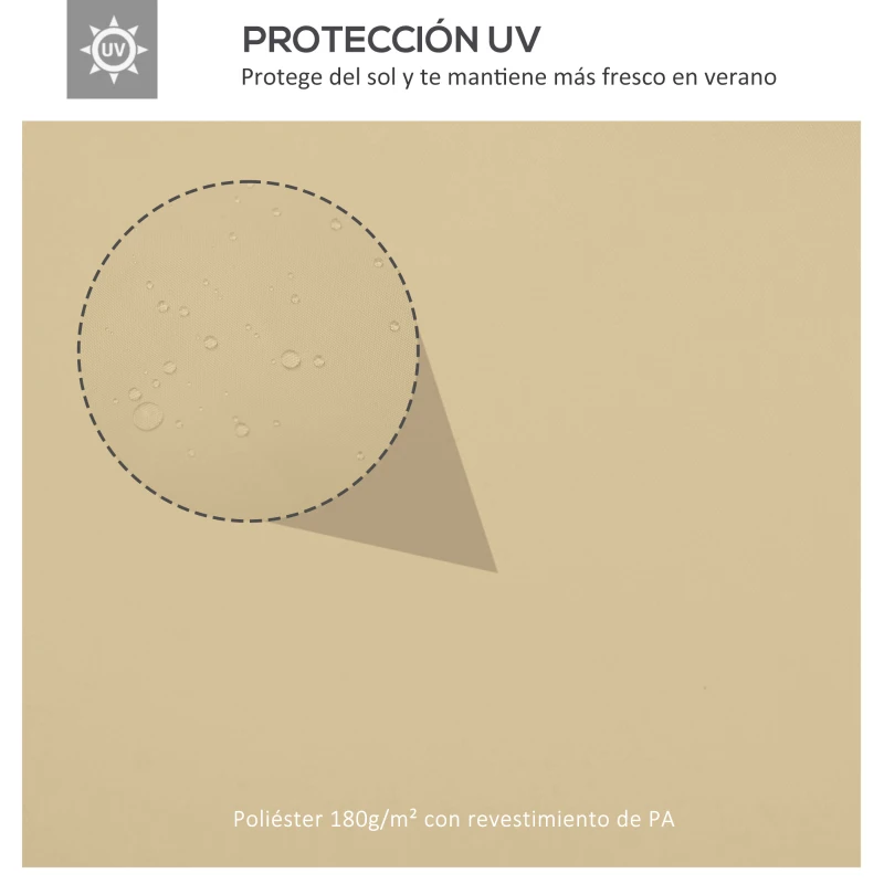 Outsunny Techo de Repuesto para Cenador 4x3 m de 2 Niveles Toldo para Pérgola Recambio con 10 Orificios de Drenaje Crema