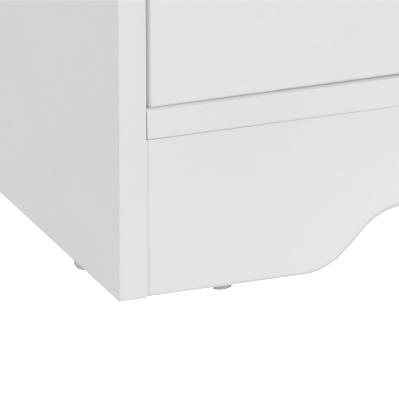 HOMCOM Meuble TV Banc TV en Bois Grand Espace de Rangement avec 2 Compartiments Ouverts 2 Armoires à Porte Une Armoire Ouverte 105 x 40 x 52 cm Blanc