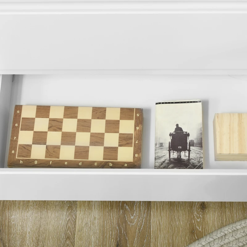 HOMCOM Cómoda Moderna con 4 Cajones Mueble Cajonera de Madera para Dormitorio Salón Habitación 70x37x75 cm Blanco y Natural