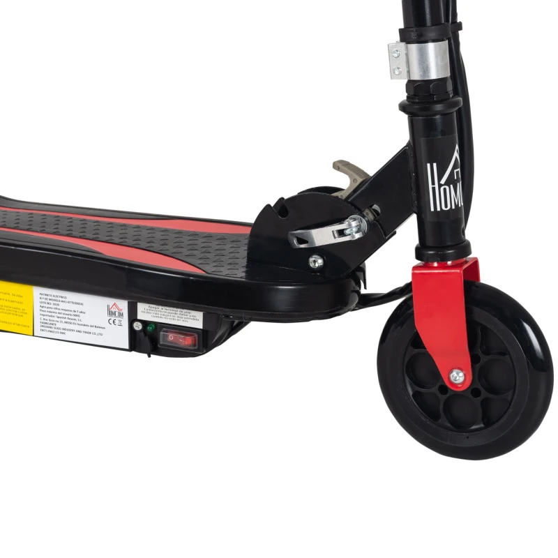 HOMCOM Monopattino Elettrico Pieghevole Altezza Regolabile 82-93cm con Freno Velocità 12km/h, Nero