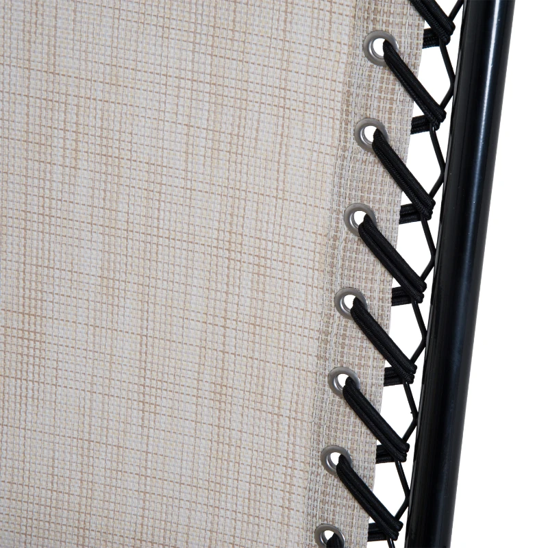 Outsunny Set de Muebles de Jardín Mesa Redonda Ø46x49 cm y 2 Sillas Mecedoras 68x90x106 cm Plegables con Bloqueo para Exterior Patio Beige