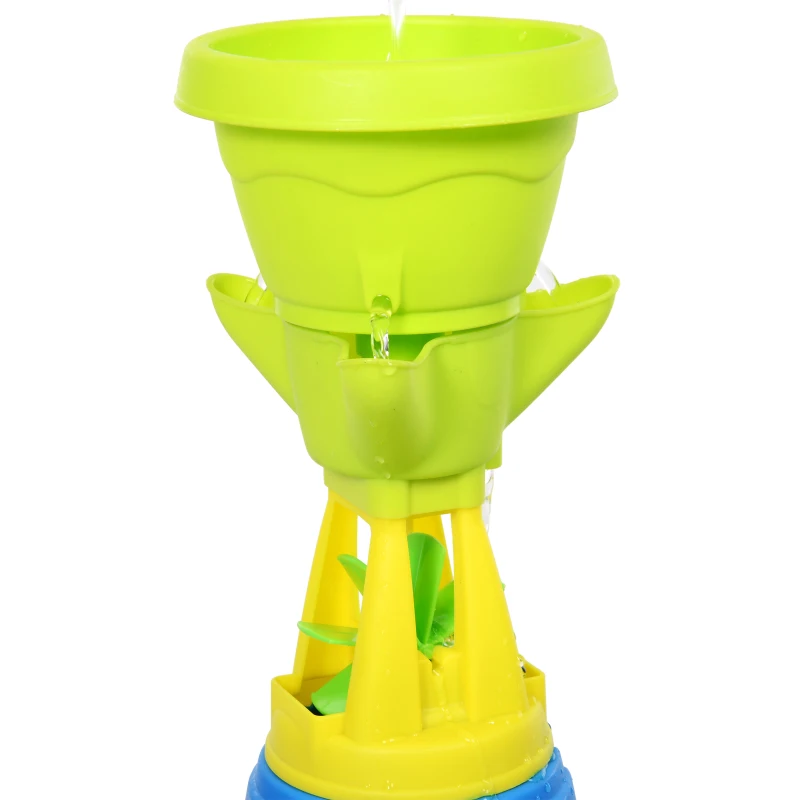 HOMCOM Kinder Sand- und Wasserspieltisch Spieltisch Spieltisch Outdoor Kinder Sandtisch mit 21-tlg. Zubehör, Wasserpark, Baby Spielzeug ab 3 Jahren, Kunststoff, Bunt, 46 x 46 x 72 cm
