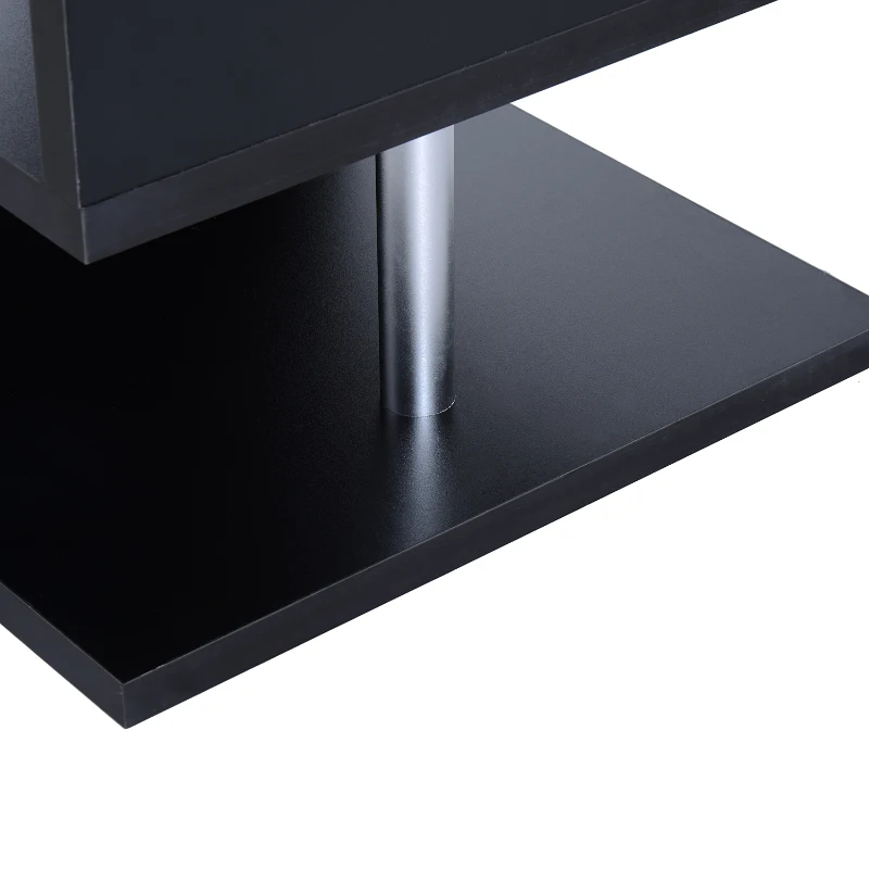 Homcom Table Basse Carré Noire 50 x 50 x 50 cm