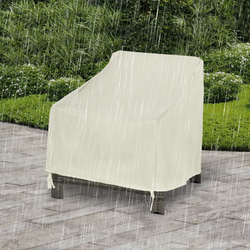 Outsunny Funda Protectora para Muebles de Jardín 68x87x77cm Funda de Tela Oxford 600D Impermeable para Patio Terraza Color Beige