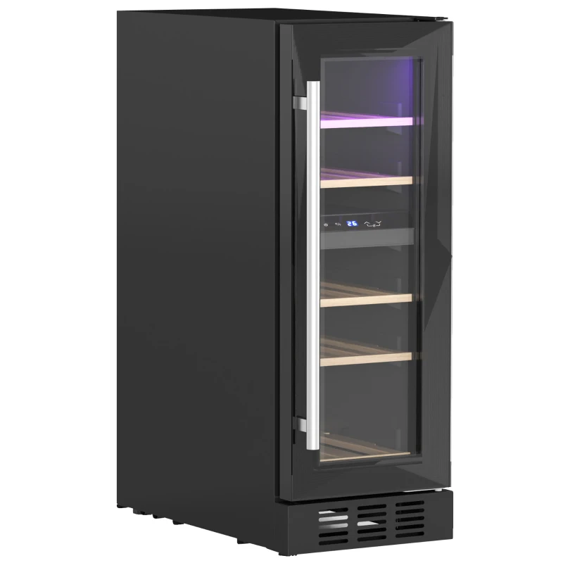 HOMCOM 16 Bottle Dual Zone 5-18℃ Wine Fridge - Black