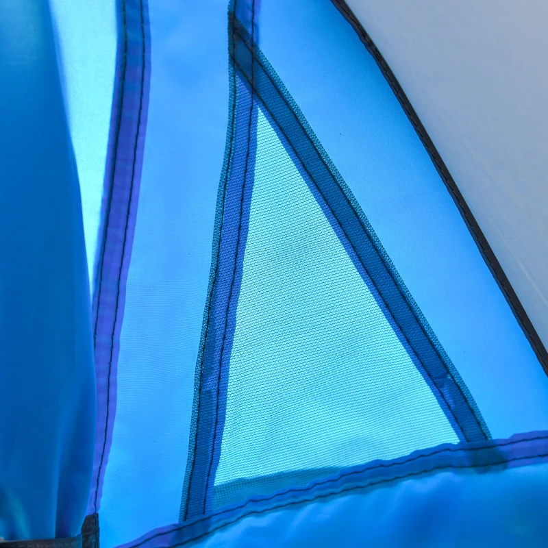 Outsunny Tenda da Campeggio a Cupola con 2 Finestre e Design Pop-Up a Igloo, 220x108x110 cm, Blu