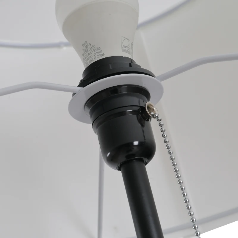 HOMCOM Stehlampe Stehleuchte Standleuchte E27, Stahl+Polyester, 37x37x152cm (Schwarz+Weiß)