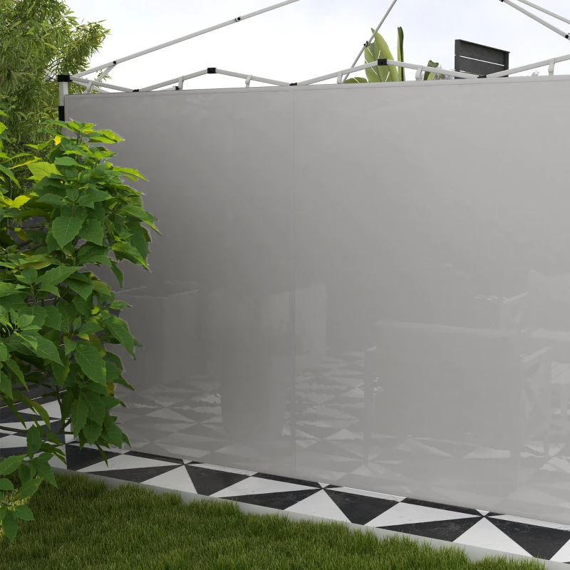 Outsunny Panneaux latéraux pour gazebo, pour 3x3(m) ou 3x6m Pop Up Gazebo, 2 packs de panneaux latéraux de remplacement, gris
