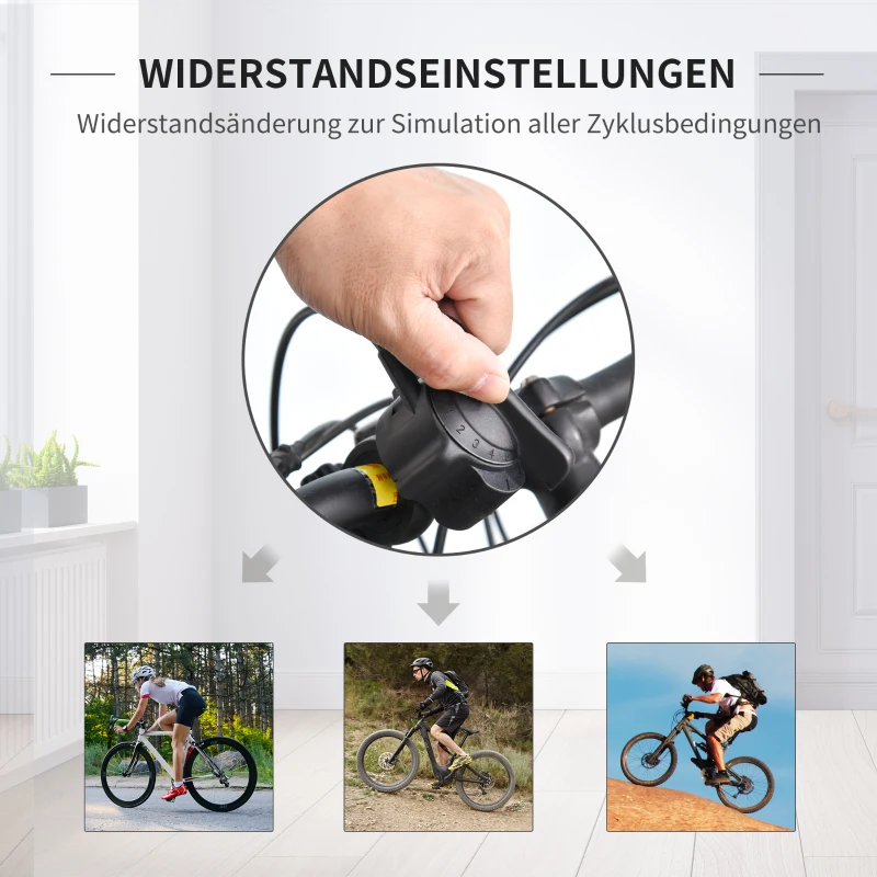 HOMCOM Rollentrainer, Fahrradtrainer, Magnetwiderstand, klappbar, Stahl, 54,5 x 47,2 x 39,1cm
