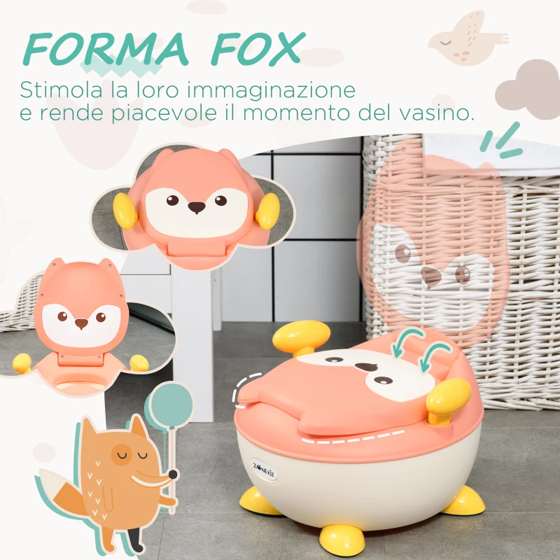 ZONEKIZ Vasino per Bambini con Schienale, Vaschetta Rimovibile e Braccioli, Età 6 Mesi-3 Anni, Rosa