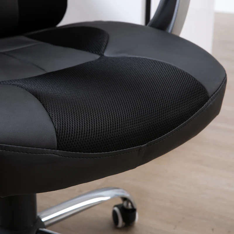 HOMCOM Fauteuil chaise de bureau manager grand confort hauteur/inclinaison dossier réglable noir