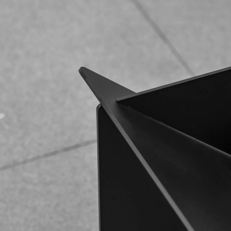 Outsunny Braciere da Giardino in Acciaio Quadrato con Maniglie, 50x45x30cm, Nero