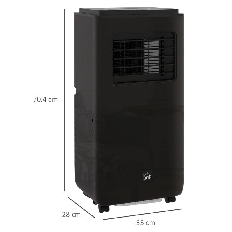 HOMCOM Condizionatore Portatile 950W con 5 Modalità e 3 Velocità, in Plastica ABS e Acciaio, 33x28x70.4 cm, Nero