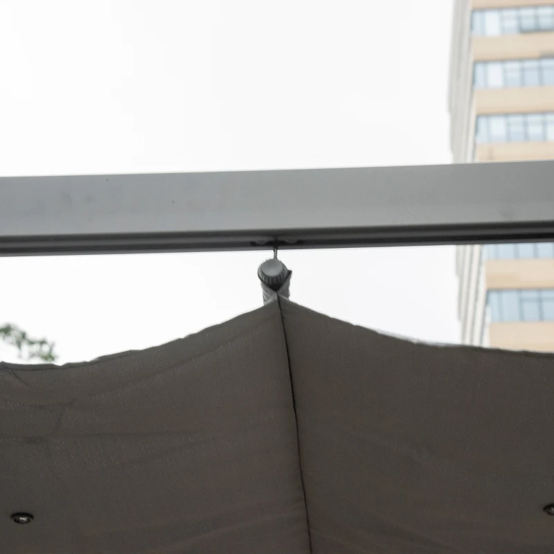 Outsunny Pergola Pavillon Terrassenüberdachung mit Schiebedach Garten Alu Kohlegrau+Dunkelgrau 3x3x2,23 m
