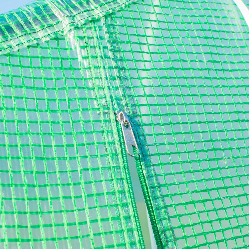 Outsunny Folien Gewächshaus Foliengewächshaus Treibhaus Frühbeet Pflanzenhaus Tomatenhaus Giebeldach 595 × 300B × 200H cm