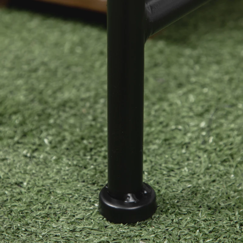 Outsunny Banc de jardin 2 places banquette extérieur terrasse patio en acier style romantique - 106 x 42 x 95 cm noir