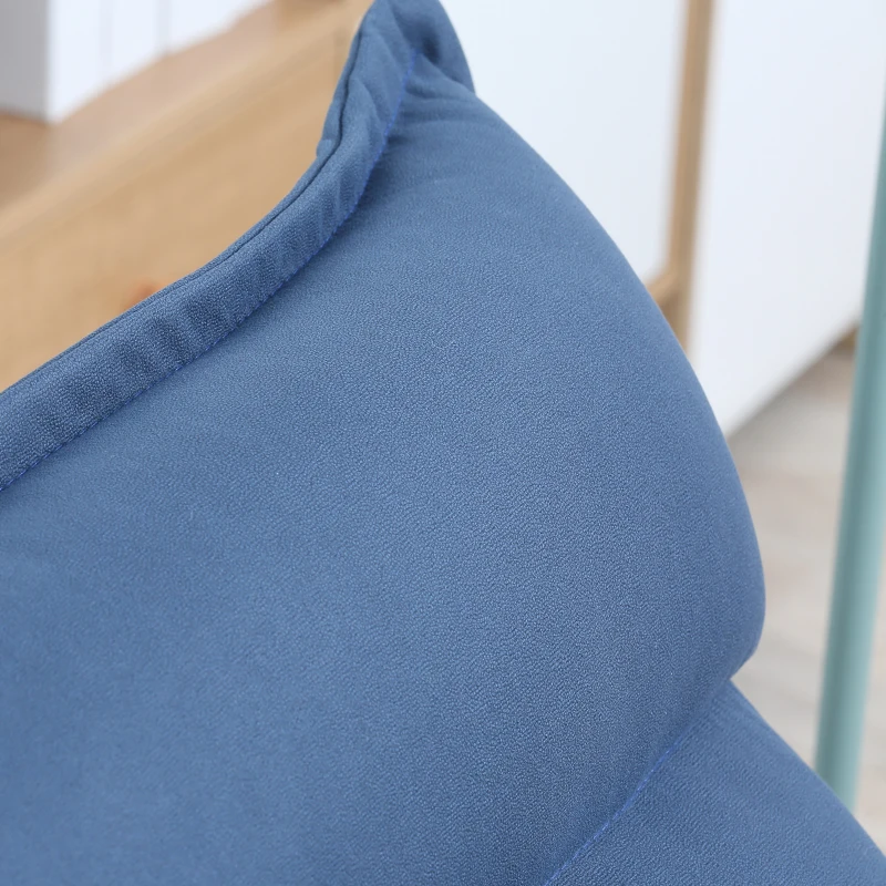 HOMCOM Fauteuil de sol paresseux pivotant 360° avec dossier inclinable design capitonné 62 x 70 x 95 cm bleu