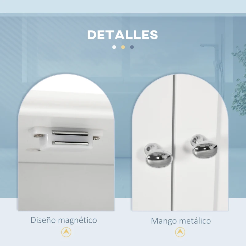 kleankin Armario de Pared para Baño Armario Colgante de Baño con 2 Puertas y 2 Cajones para Cocina 50,8x17,8x66 cm Blanco(m-6)