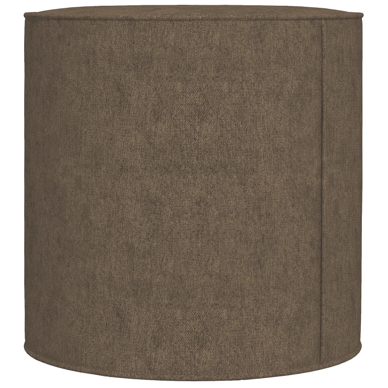 HOMCOM Poggiapiedi 2 in 1 con Rivestimento Rimovibile in Tessuto Effetto Lino, Ø41x41 cm, Marrone