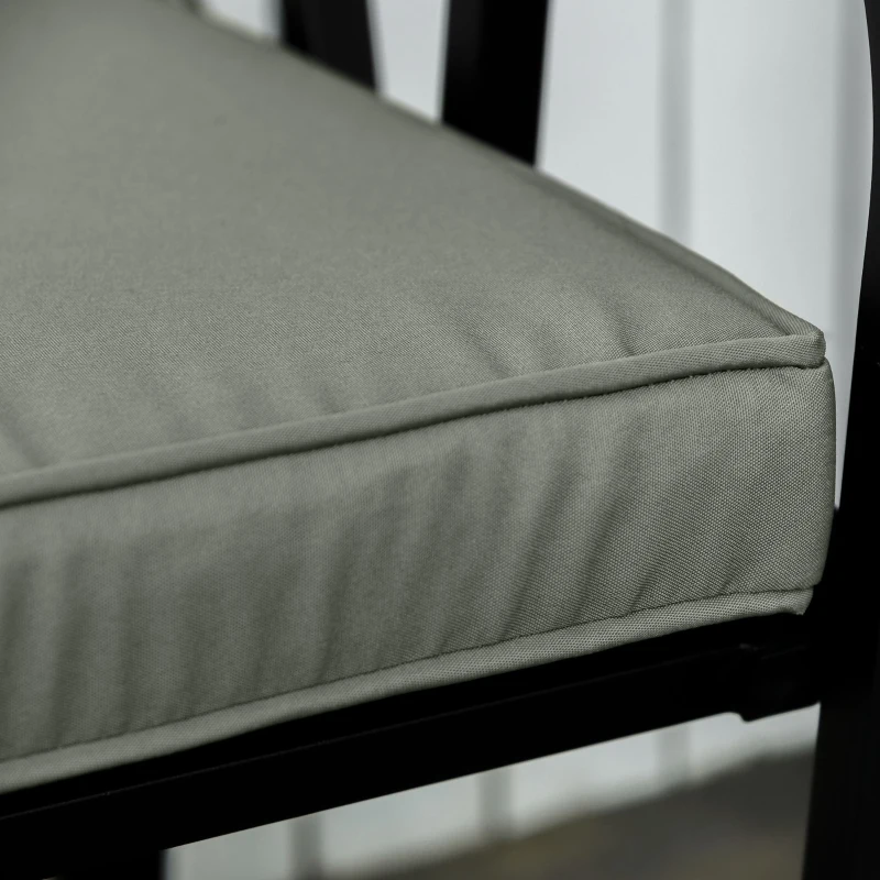 Outsunny Coussins de Banc de Jardin déhoussables - Coussins balancelle - Lot de 2 - dim. 120L x 50l cm - Rembourrage 5 cm - Cordons d'attache - Polyester Gris