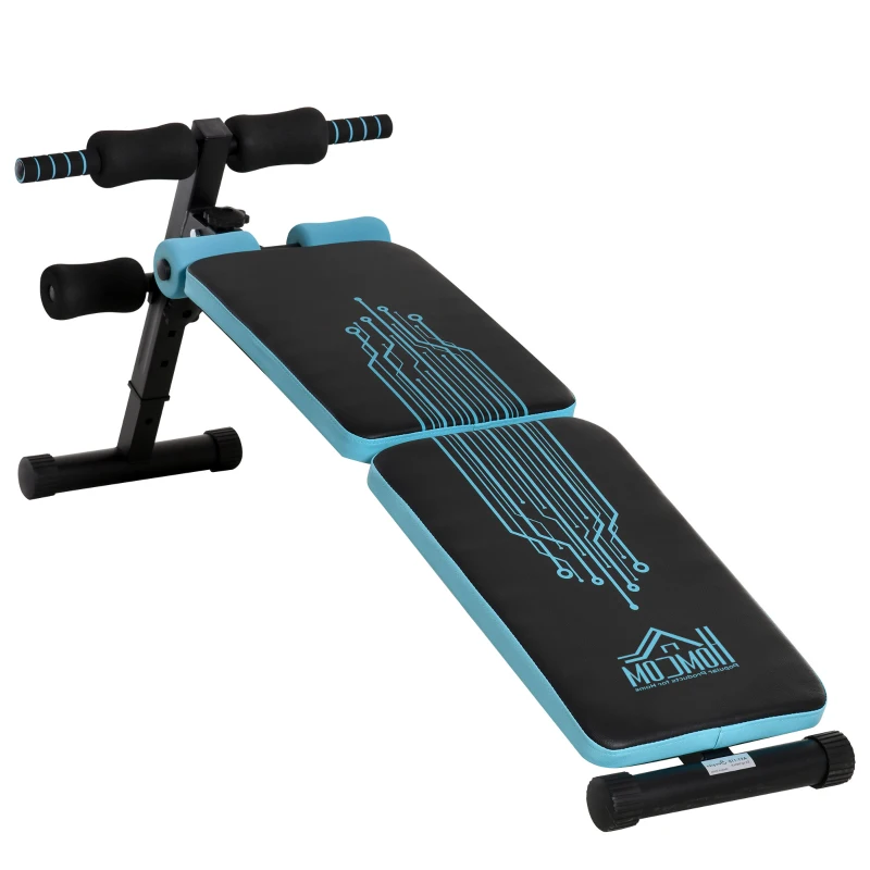 Banc de musculation pliable hauteur réglable 4 positions bleu noir