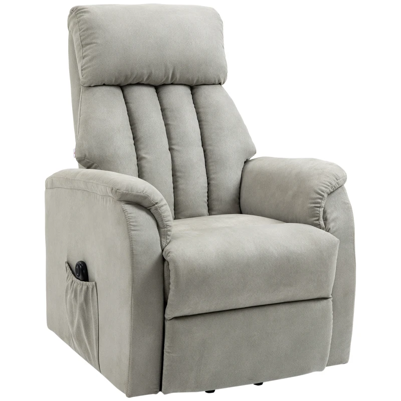 HOMCOM Poltrona Alzapersona Reclinabile 150° max con Telecomando e Poggiapiedi, 75x93x110 cm, Grigio