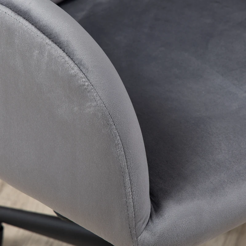 Vinsetto Bürostuhl, 5 Rollen, höhenverstelbar, modernes Design, 58 cm x 58,5 cm x 86 cm, Grau