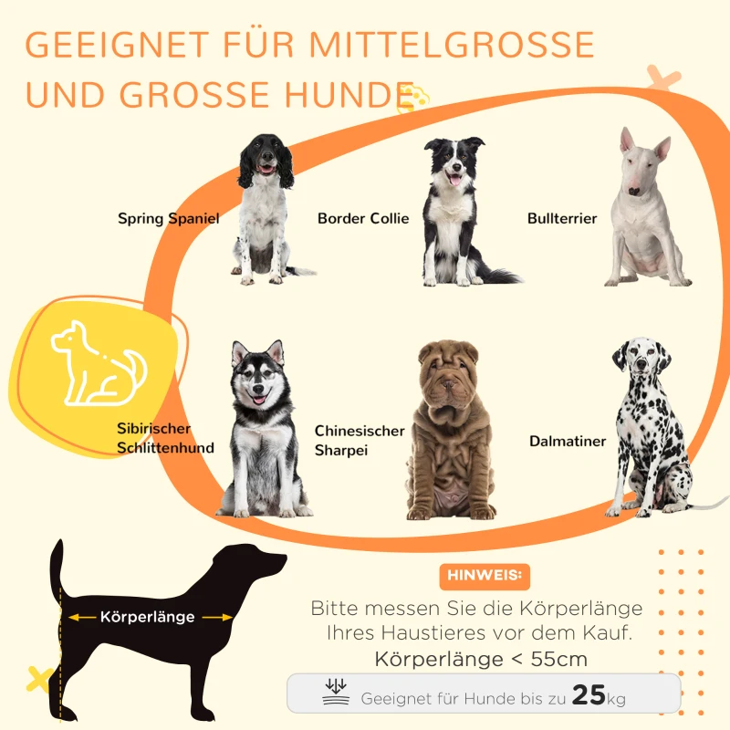 PawHut Hundekäfig Hundebox waschbares Polster, 2 Verriegelungen, 90 cm x 58 cm x 65 cm, Grau