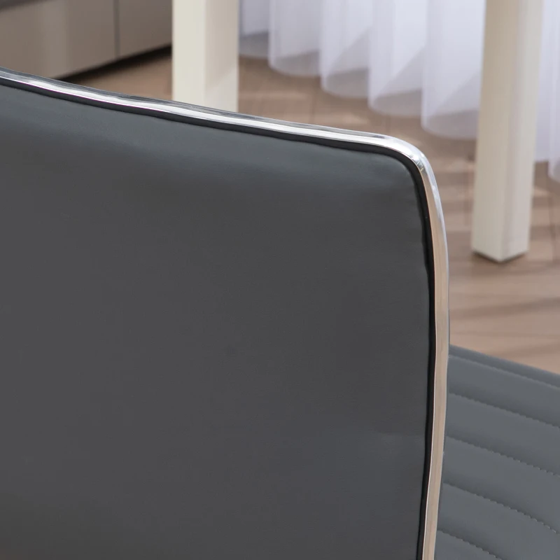 HOMCOM Drehstuhl, höhenverstellbar 43-55 cm, bis 120 kg, Lederoptik, Dunkelgrau