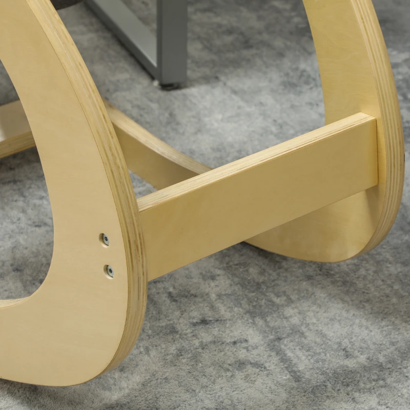HOMCOM Ergonomischer, schaukelnder Kniehocker für Homeoffice, zur Verbesserung der Körperhaltung, Grau(m-8)